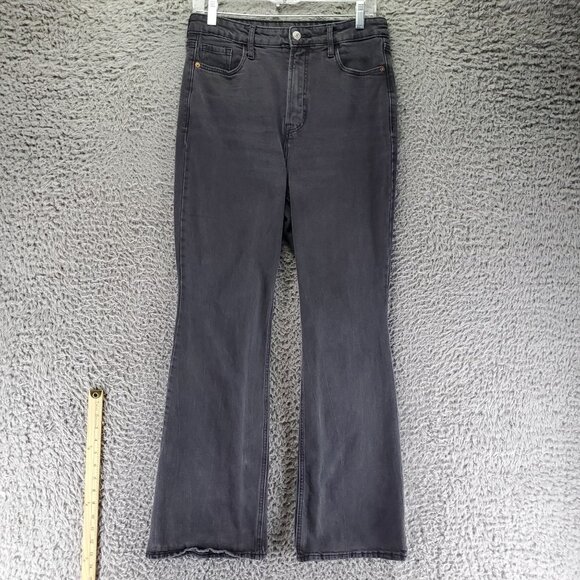 Old Navy Jeans Women’s Size 8 Black Flare Secret Smooth Pockets Stretch Denim - Picture 1 of 10